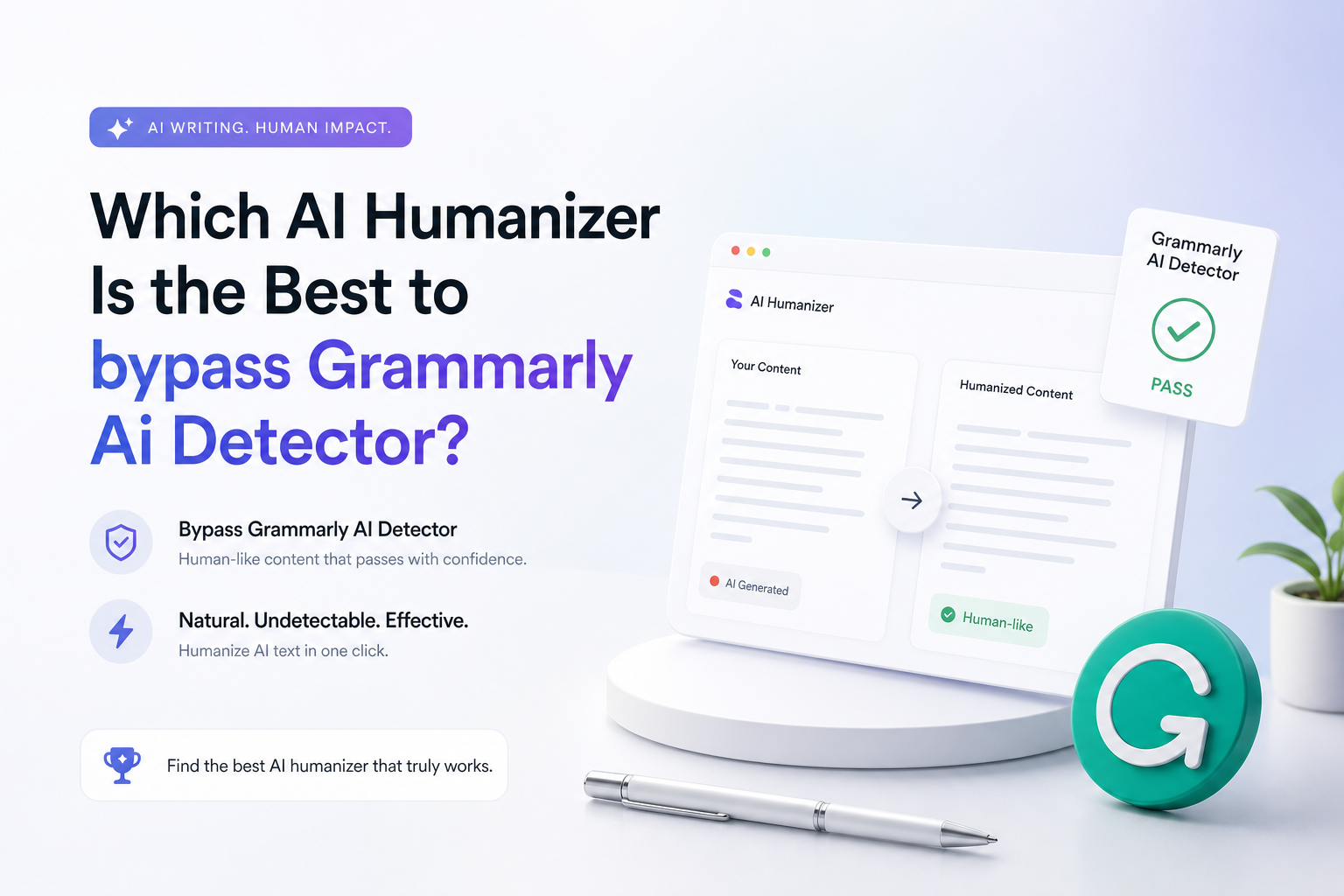 Which AI Humanizer Is the Best to bypass Grammarly Ai Detector?