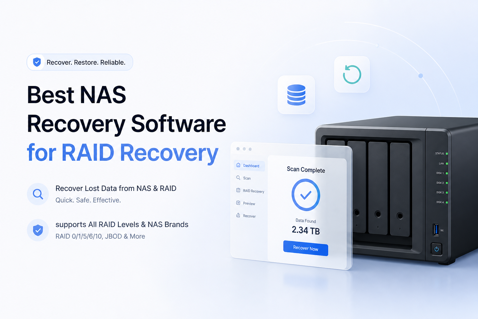 5 Best NAS Recovery Software for RAID Recovery in 2026