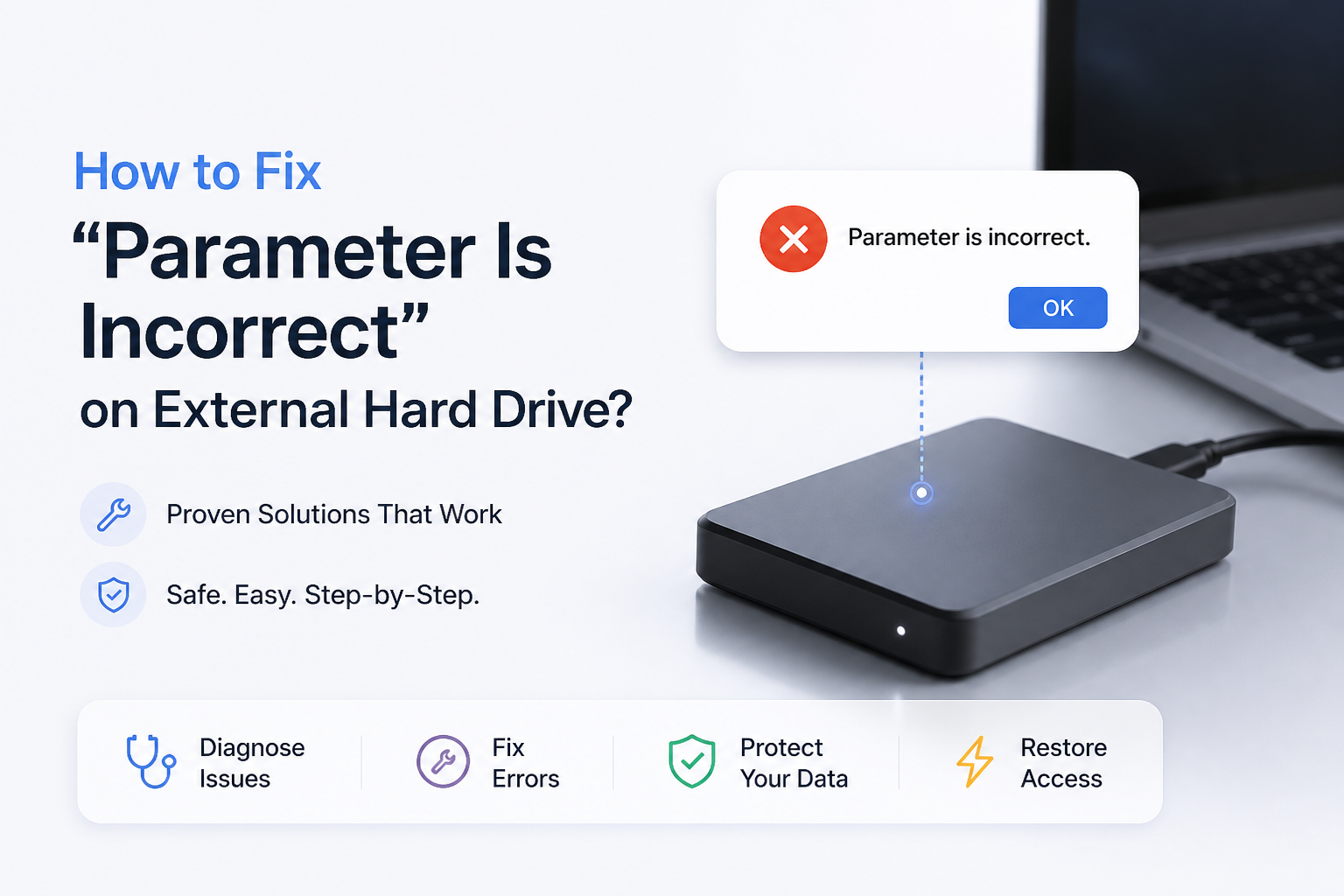 How to Fix “Parameter Is Incorrect” on External Hard Drive?
