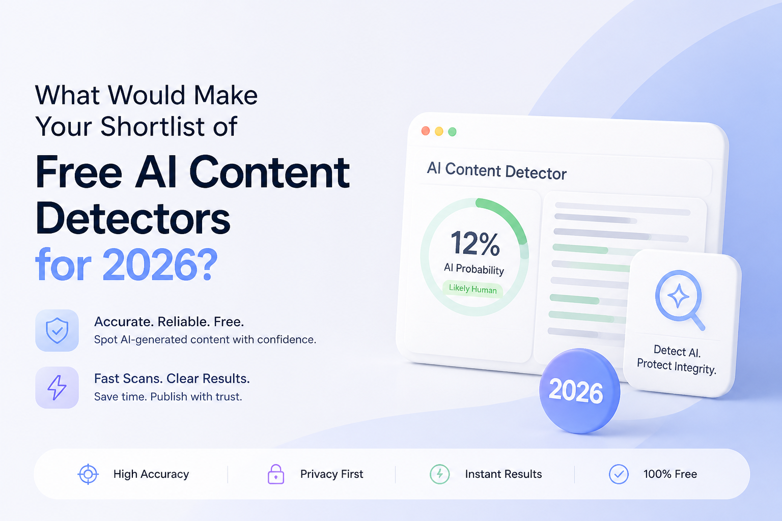 What would make your shortlist of free AI content detectors for 2026?