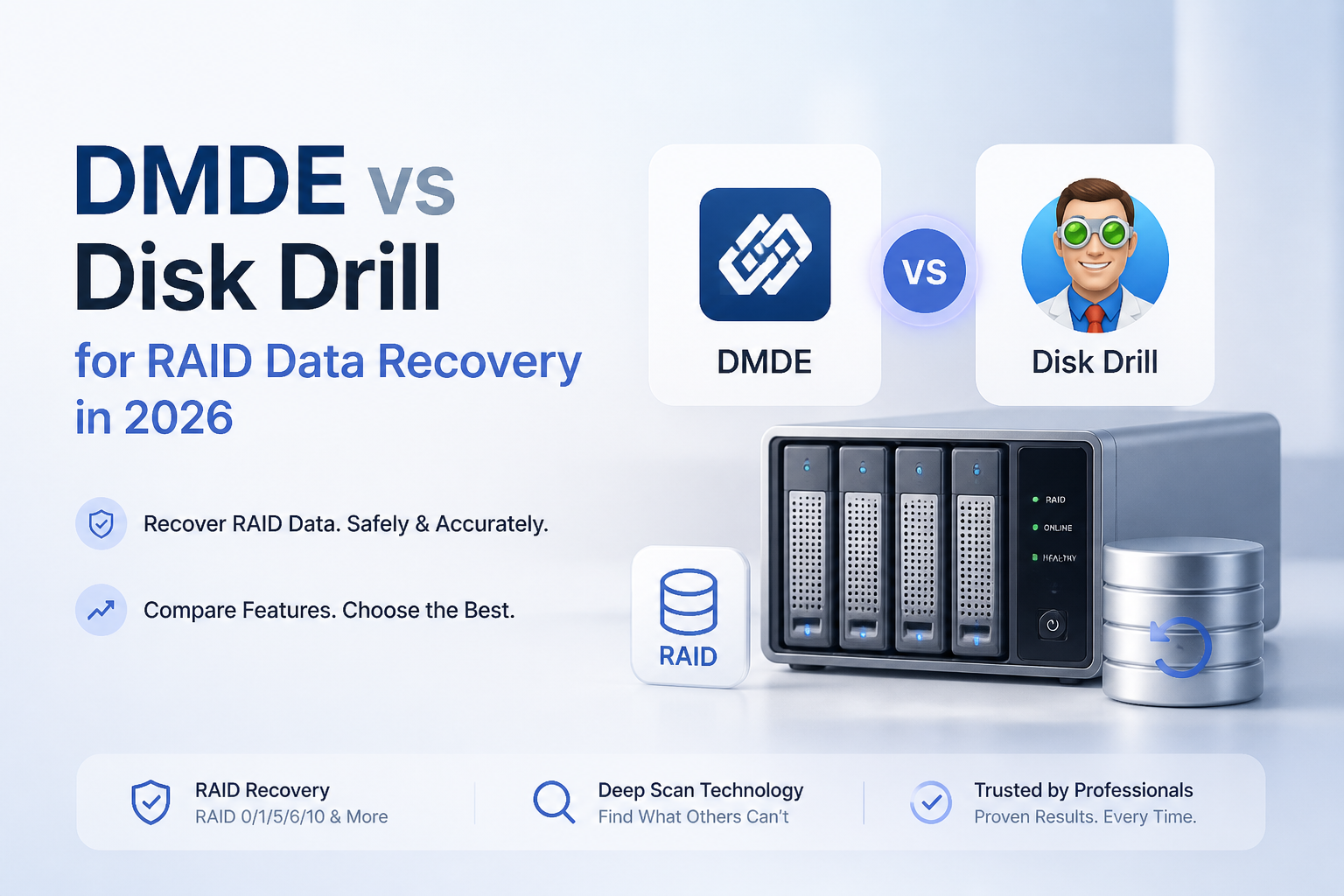 DMDE vs Disk Drill for RAID Data Recovery in 2026